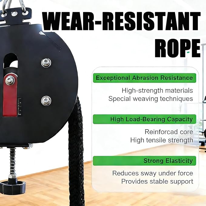 Endless Rope Trainer | Adjustable Resistance Trainer Machine | Suspension Endless Rope Pulley System| Closed-Loop Nylon Rope | Home Gym Infinity Rope for Resistance Training