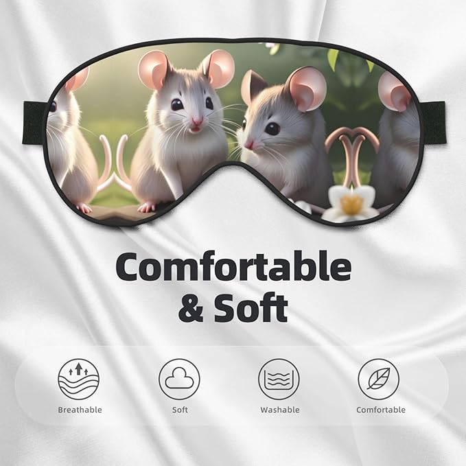 Mouse in Love Head-Mounted Double-Sided Light-Blocking Sleeping Eye mask to Protect Eyes and Relieve Eye Fatigue
