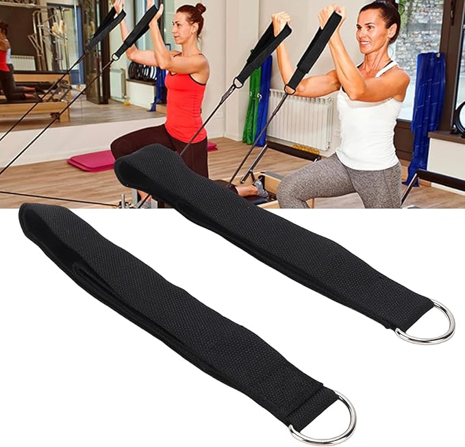 SUNGOOYUE Pilates Straps with D Ring Buckles, Cotton and Neoprene Dual Loop Adjustable Exercise Straps for Pilates Bed Home Gym Strength Training