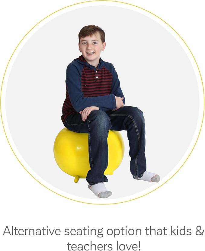 Fun & Function - Chair Ball - Yoga Ball Chair for Kids - Flexible Seating for Classroom, Elementary & Middle School - Wiggle Chair for Kids - Yellow - 25" - Child Ball Seat