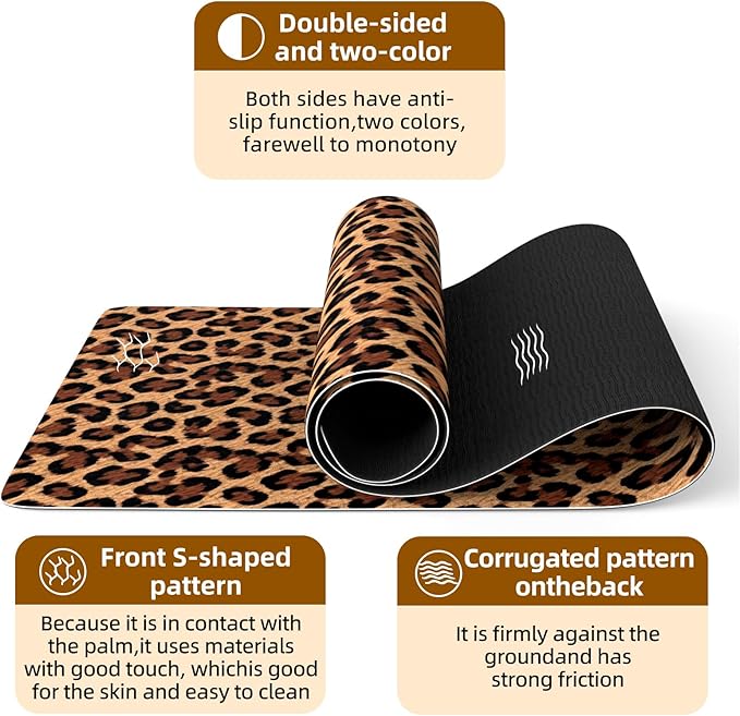 FOLAI Extra Thick Yoga Mat 6mm，pilates mat thick - Non-Slip Exercise Mat for HIIT, Pilates & Home Workouts & Workout with Free Carry Strap