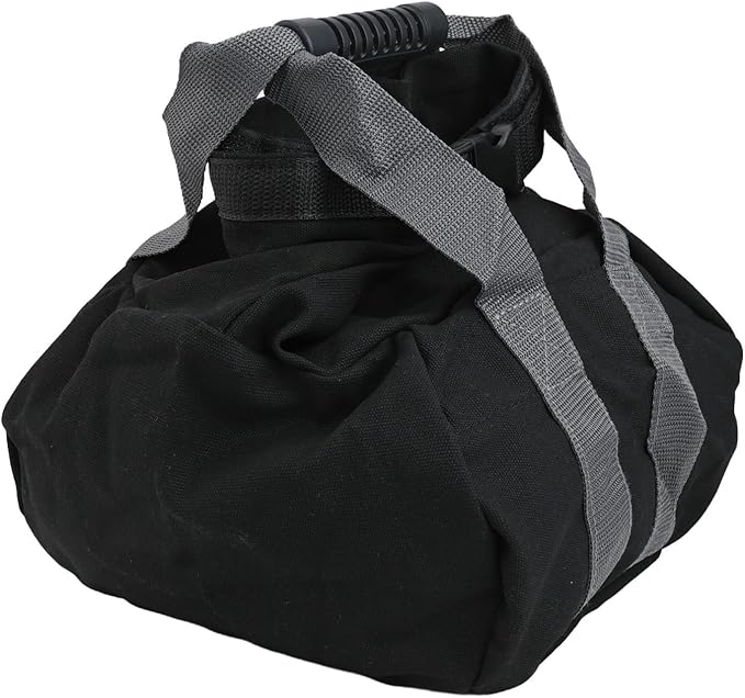 Adjustable Canvas Kettlebell Sandbag with Handle for Fitness, Home Training, Yoga – 0 to 35 lbs Weighted Workout Bag, Storage for Strength and Exercises