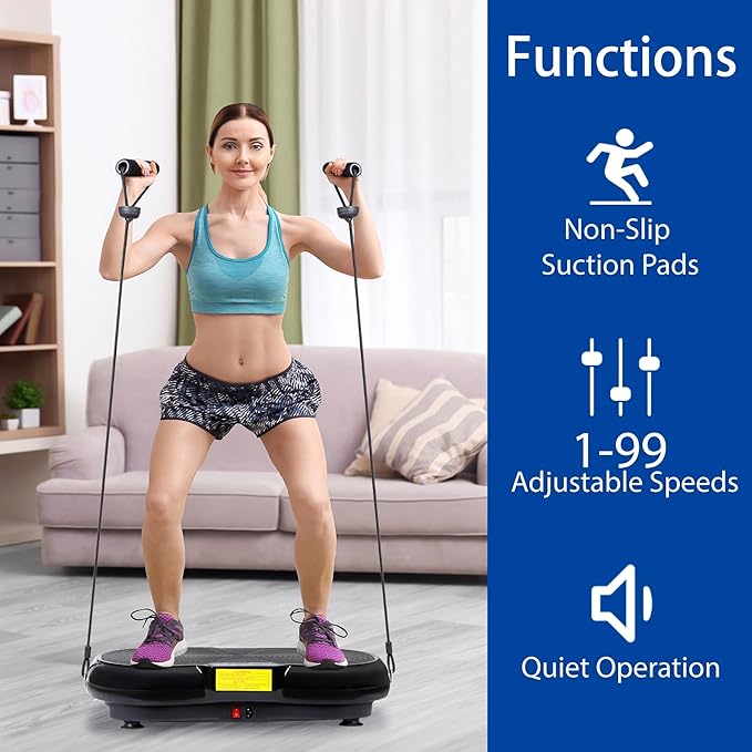 Full Body Vibration Platform Massage Machine Workout Trainer with Bluetooth Music Connection