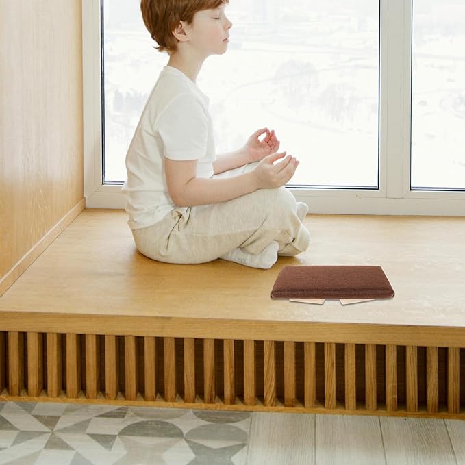 Kisangel Folding Meditation Bench Wooden Prayer Stool Ergonomic Floor Chair for Adults and Seniors Portable Compact Seat for Yoga and Zen Practice