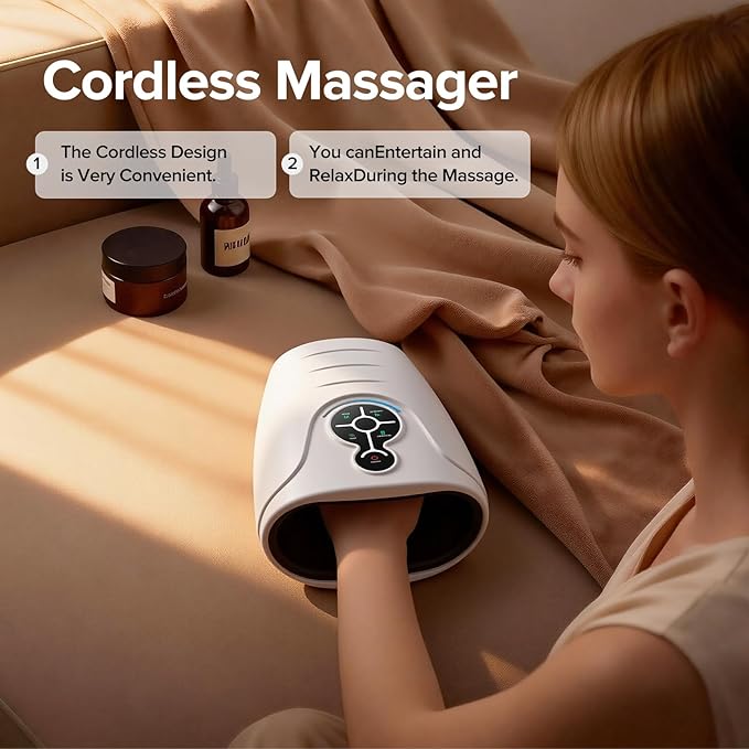 AERLANG Hand Massager,Valentines Day Gifts for Her Him Birthday Gifts for Women Mom Hand Massage Machine with Heat and Compression Cordless Electric Hand Massager for Arthritis and Carpal Tunnel