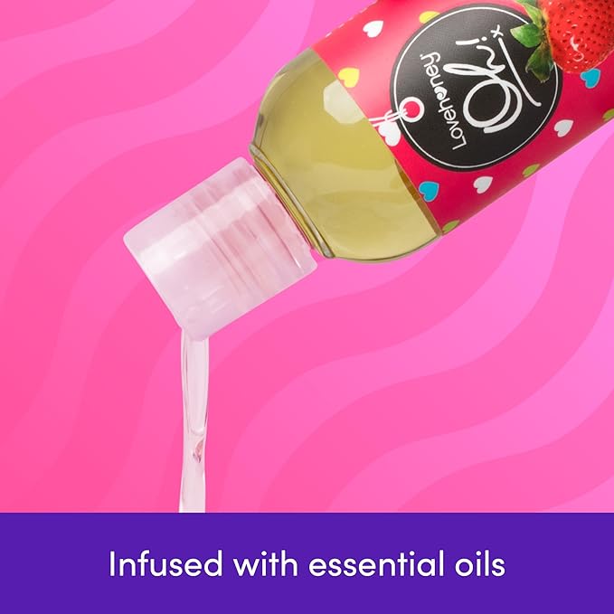 Lovehoney Strawberry Massage Oil - Infused with Essential Oils - Vegetarian Friendly - 3.4fl oz