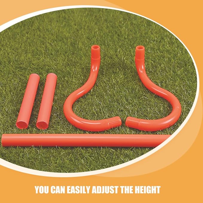 Milisten 3pcs Detachable Agility Speed Hurdles Set Orange for Soccer Basketball Football Training Equipment Exercise Balance Drills