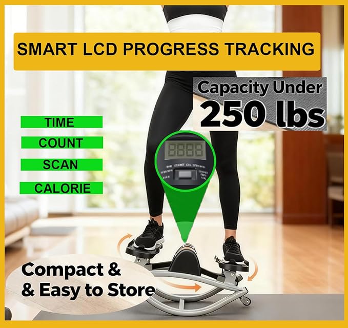 Rocking Stepper Side to Side （𝟒-𝟖 𝑫𝑨𝒀 𝑫𝑬𝑳𝑰𝑽𝑬𝑹𝒀） Rock Stepper Side to Side Machine Rock Stepper Exercise Machine with Resistance Bands&Led Display, Low-Impact Home Workout Machine