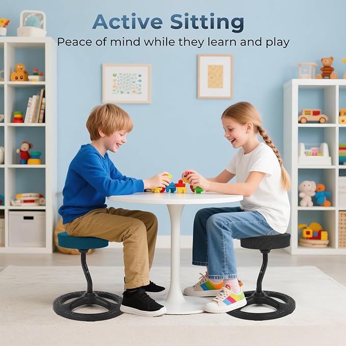ADHD Chair for Kids, Yoga Chairs for Adults, Wobble Stool Active Flexible Seating Desk Chair with Non-Slip Base and Washable Seat Cover for Stability, Balance, Yoga, Office, School, Classroom