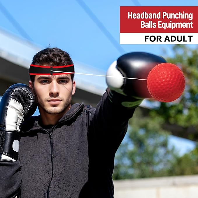Boxing Reflex Ball for Adults and Kids, Ultimate Boxing Training Ball Set with Adjustable Headband&Boxing Balls, Boxing Equipment for Reaction, Punching Speed