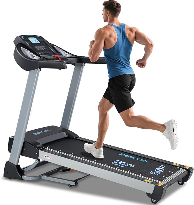 Treadmill with Auto Incline, BORGUSI Heavy Duty Treadmill for Home, Wide Belt