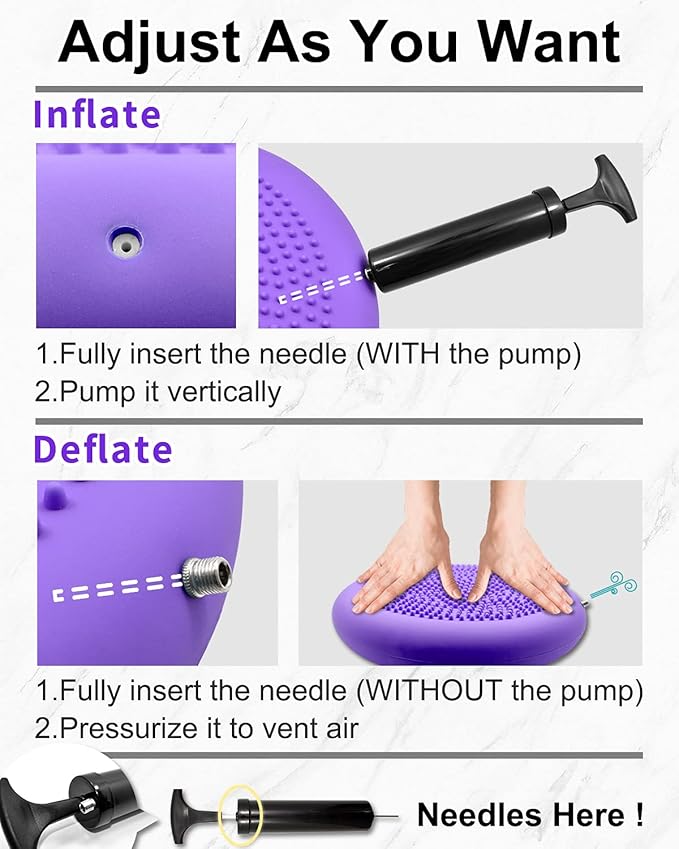Tumaz Wobble Cushion - Wiggle Seat to Improve Sitting Posture & Stay Focused for Sensory Kids, Balance Disc to Core Strength & Flexible Seating [Extra Thick Balance Board, Pump Included Wobble Board]
