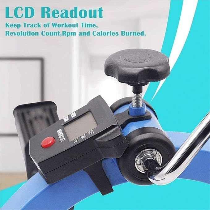 Under Desk Bike Pedal Exerciser, Folding Pedal Exerciser for Leg Arm and Knee Recovery Exercise with LCD Monitor,Fitness Rehab Gym Equipment for Seniors, Elderly