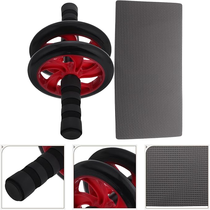 SUPVOX Ab Roller Wheel for Stomach Workout Quiet Red Abs Wheel Roller Core Training Fitness Equipment for Home and Outdoor Abdominal Exercise