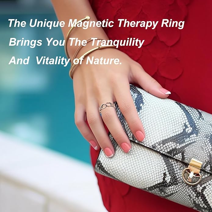 Copper Rings for Women, Pure Copper Adjustable Magnetic Ring （FUTI）