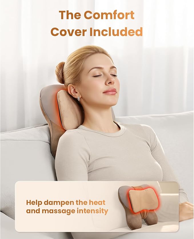 BOB AND BRAD Back Massager with Heat FSA Eligible, EZBack Corded Back Massager for Pain Relief Deep Tissue, Shiatsu Back Shoulder and Neck Massage Pillow, Soothing Full-Body Relief for Women Men