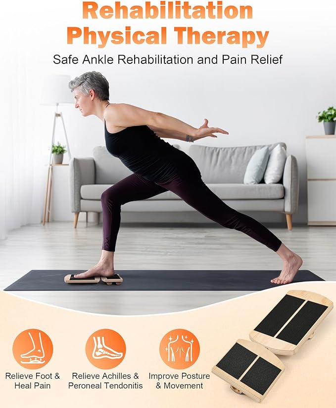 Ankle Strengthener & Single Leg Balance Board, Foot Strengthener for Plantar Fasciitis & Achilles Tendonitis, Physical Therapy, Sprain Recovery & Arch Support
