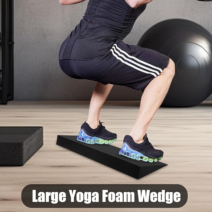 Squat Wedge Block, Slant Board, 20° Slant Board for Heel-Elevated Weightlifting & Calf Stretching, Yoga Foam Ramp, Home Gym Accessories to Improve & Stability