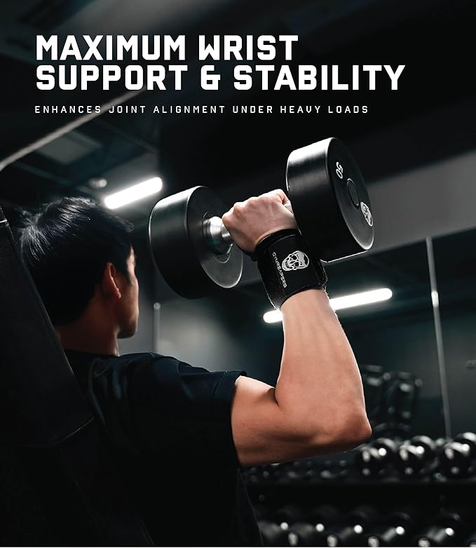 Gymreapers Weightlifting Wrist Wraps (IPF Approved) 18" Professional Quality Wrist Support with Heavy Duty Thumb Loop - Best Wrap for Powerlifting Competition, Strength Training, Bodybuilding