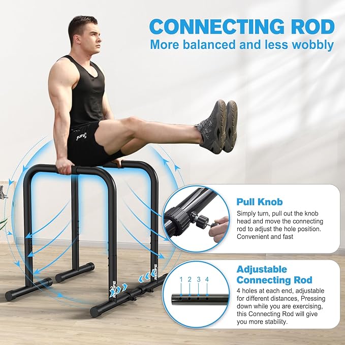 RELIFE Dip Station Functional Heavy Duty Dip Bar Parallette Push Up Stand