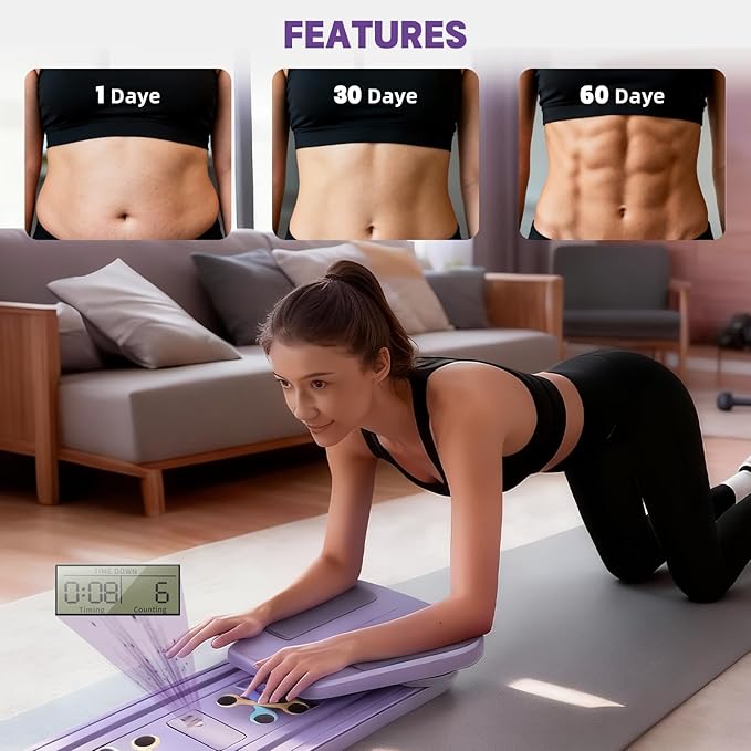 Pilates Board Foldable Pilates Reformer, 12-in-1 Multifunctional Portable Pilates Reformer Set