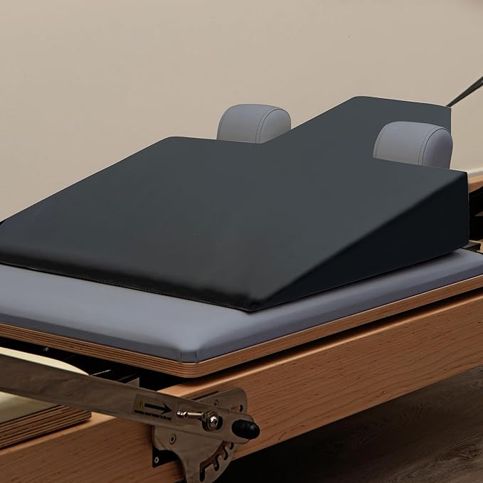 Large Upholstered Wedge for Pilates Reformer Machine, Fitness Equipment for Pilates, Pilates Reformer Accessories for Floor Exercises, Ideal for Home Pilates and Studio Use.