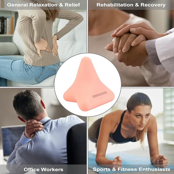 Manual Trigger Point Massage Tool. Small Massager Ball for Deep Tissue Myofascial Release Physical Therapy Foot Plantar Fasciitis Pain Relief Muscle Knot Psoas Hip Flexor Iliacus Release 3×2.6″(Pink)