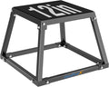 GanFindX Steel Plyometric Jump Box,12/18 Inch Heavy Duty Plyo Platform, Non-Slip Workout Step Box for Home Gym, Agility, Strength & Conditioning Training