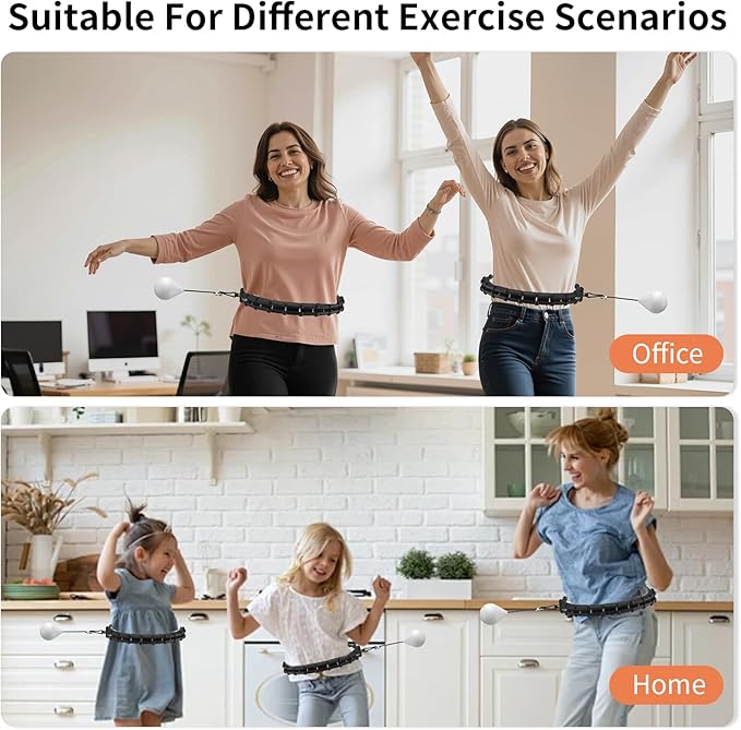 Smart Queen 24 Detachable Knots Quiet Hoop, Weighted Infinity Hula Fit Hoop for Adults Weight Loss, Great for Women and Beginners
