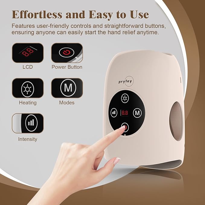 Hand Massager, 9 Modes 9 Intensities Hand Massage, Cordless Hand Massager for Arthritis and Carpal Tunnel, Mother's Day Gift for Mother's Day, Women Men Parents, Pink