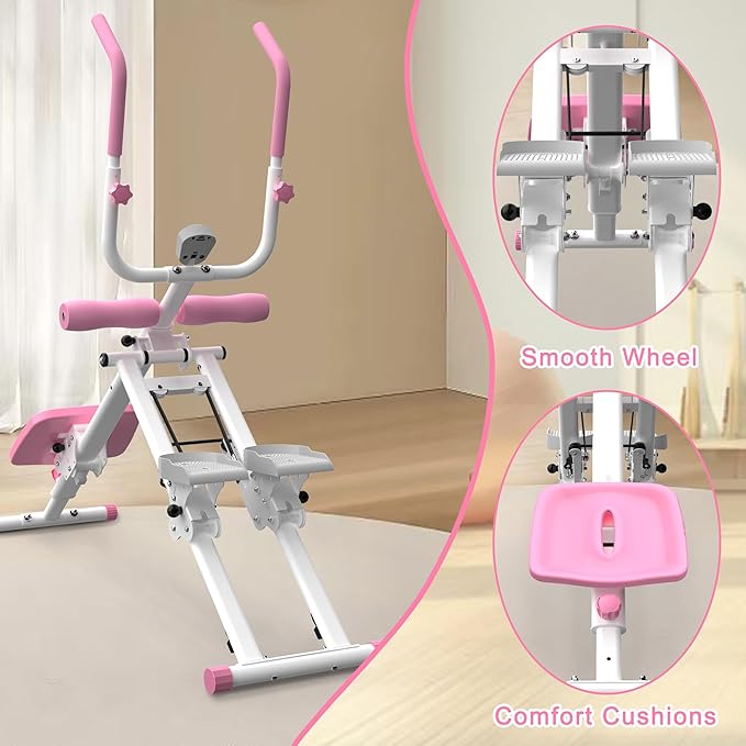 2 in 1 Stair Stepper and Ab Machine, High-Efficiency StairMaster Climber & Ab Trainer, Multi-Function Home Gym Equipment for Full Body Workout, Cardio and Core Training