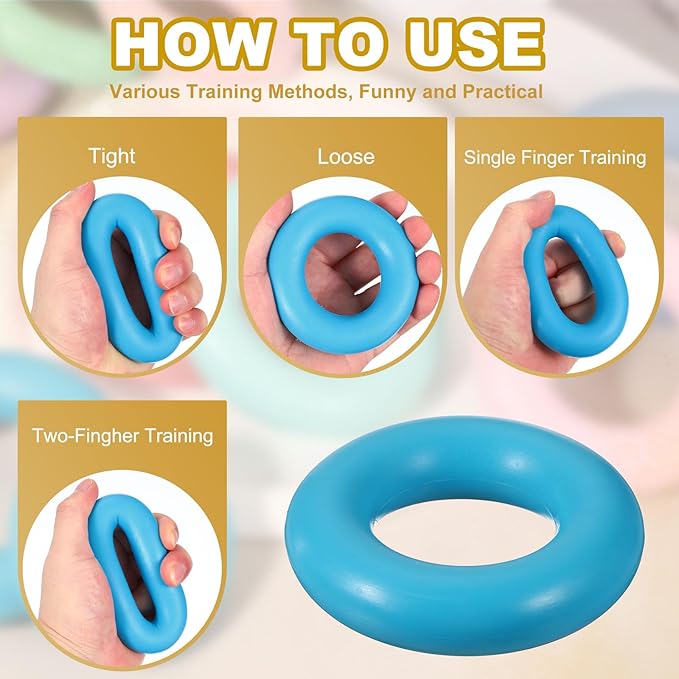 Grip Strength Trainer Rings, Portable Hand Grip Strengthener Finger Forearm Strengthener - Fitting for (Athletes/Rock Climbing/Workout/Fitness)