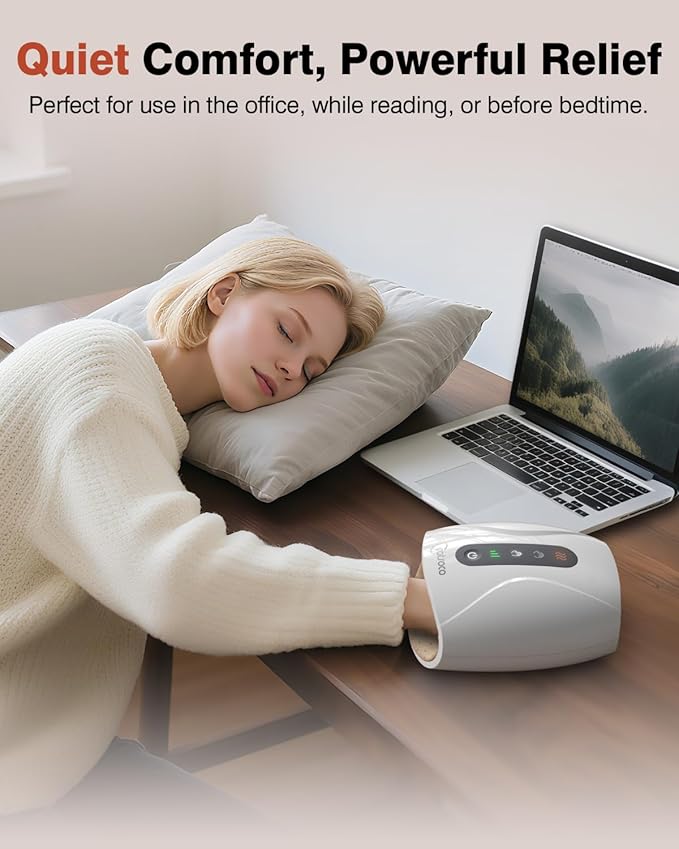 cotsoco Hand Massager, Cordless Electric Hand Massager for Arthritis and Carpal Tunnel, 6 Levels Therapy Massager with Heat and Compression, Birthday Gifts for Women Husband, Gifts for Men Women