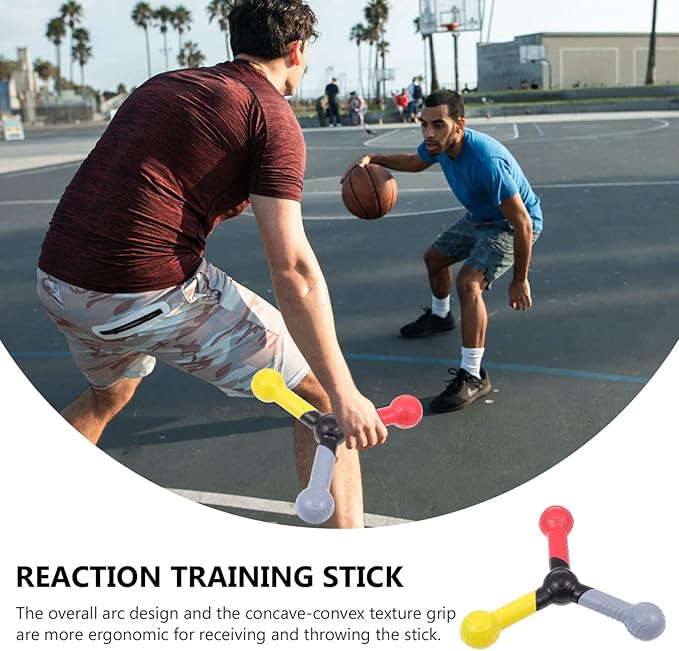 Homoyoyo Multi-Color Hand-Eye Coordination Trainer - Dual-Handle Reaction Catch Stick with Rubber Foam Grip for Agility, Baseball, Basketball Training - Kids & Athletes Sports Equipment