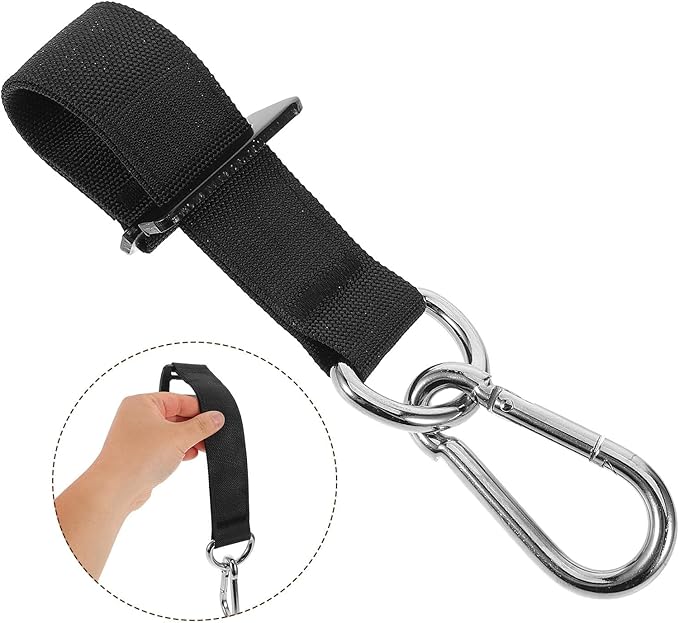 VANZACK Pull-up Hooks and Hanging Straps for Fitness Equipment, Heavy Bag and Hammock Rope Strap Attachment, Sturdy Black Steel Safety Hooks for Gym and Outdoor Strength Training