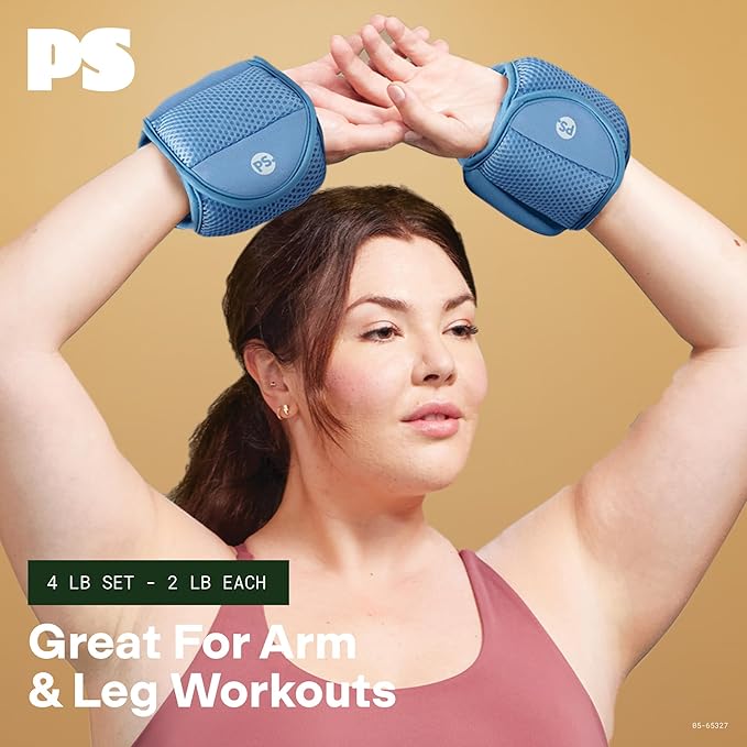POPSUGAR Soft Wrist and Ankle Weights, Wearable Weights, Strengthens, Tones & Sculpts, Adjustable Ankle Weights for Work from Home Fitness, Gym Accessories for Women & Men