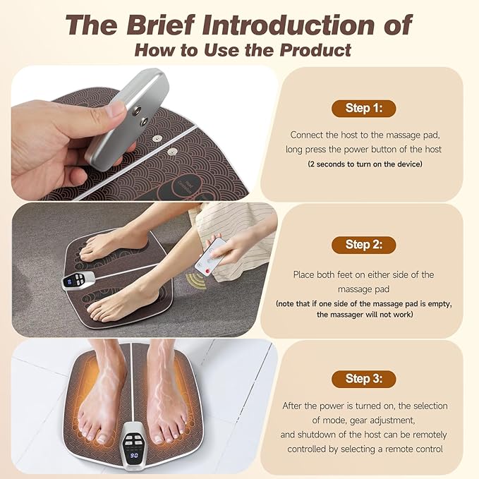 Transcutaneous Electrical Nerve Stimulator for Pain Relief, EMS Foot Stimulator for Increase Blood Flow Circulation,Temporarily Reduce Lower Extremity Pain.Gifts for Friends and Parents.