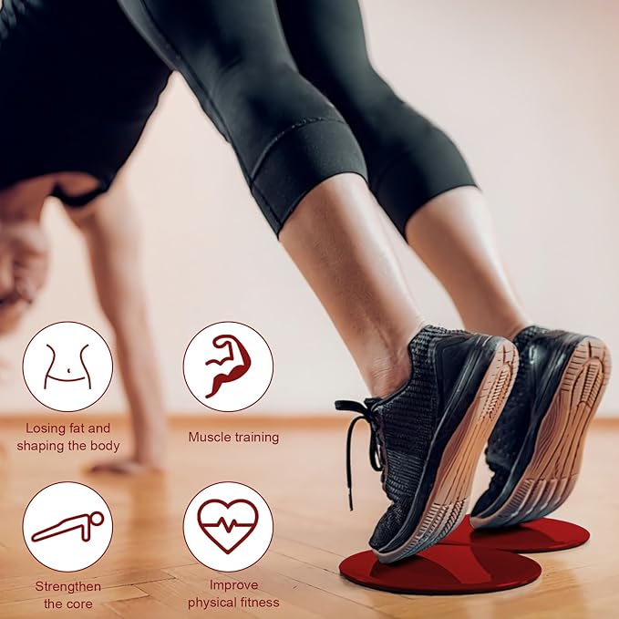 17.5cm/6.89In Round Core Sliders for Working Out,Set of 4 Exercise Core Pilates Sliders,Floor Foot Slider for Exercise 2 Color