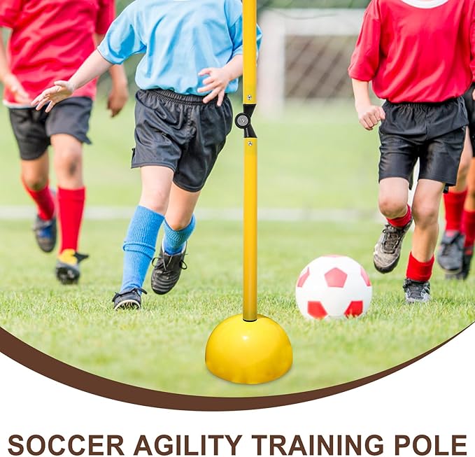 Didiseaon Foldable 2-Part Speed Agility Training Pole Yellow Football Basketball Hurdle for Field Drills