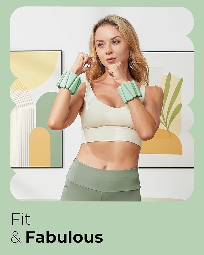 Pilates Weight | Wrist & Ankle Weights for Women | Weighted Bangles | 1LB/ 2LB Each (Set of 2)