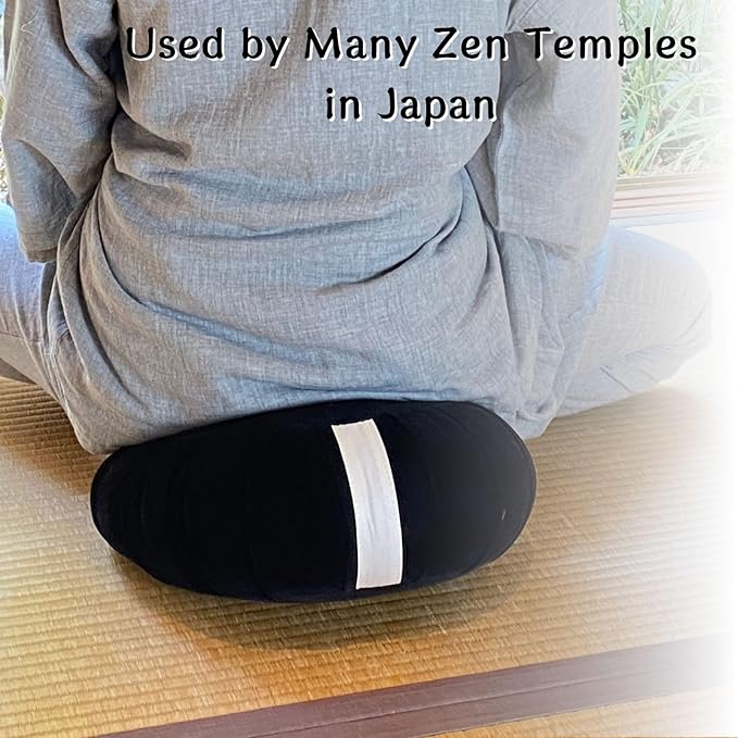 Zafu Meditation Cushion Japan Made | Authentic Zen Temple Style Zazen Seat – Firm Kapok Filling for Mindfulness, Yoga & Posture Support