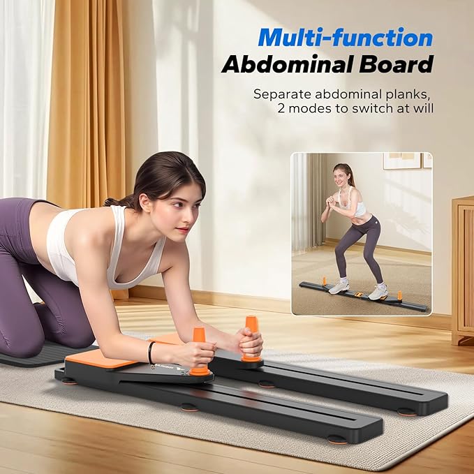 MERACH Pilates Board, Multifunctional Abdominal Plate, Detachable Ab Trainer Machine with Anti-Slip and Quiet Design, Portable Pilates Reformer for Core Workouts, Home Gym Equipment for Women