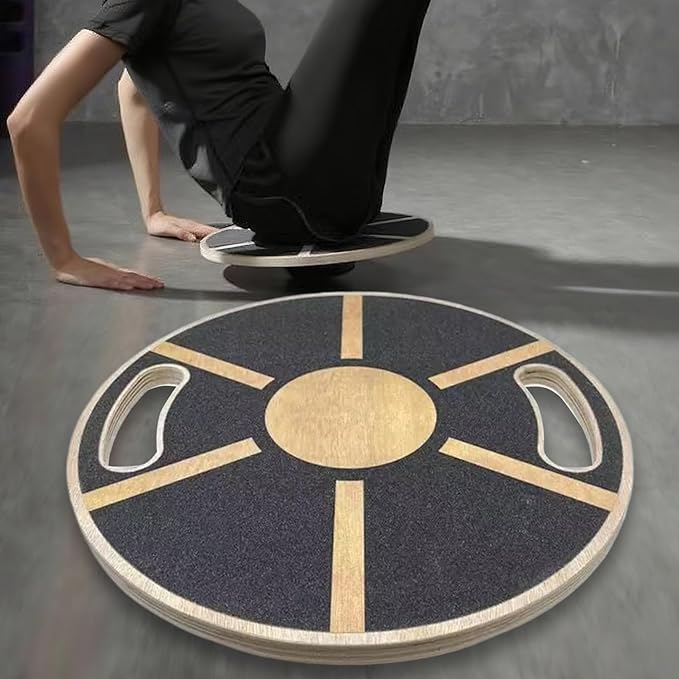 Wobble Board,360 Degree Rotation Balance Board Adults | Non-slip Wood Trainer for Enhances Stability Training Fitness Ankle Calf Waist Full Body Exercises Planks