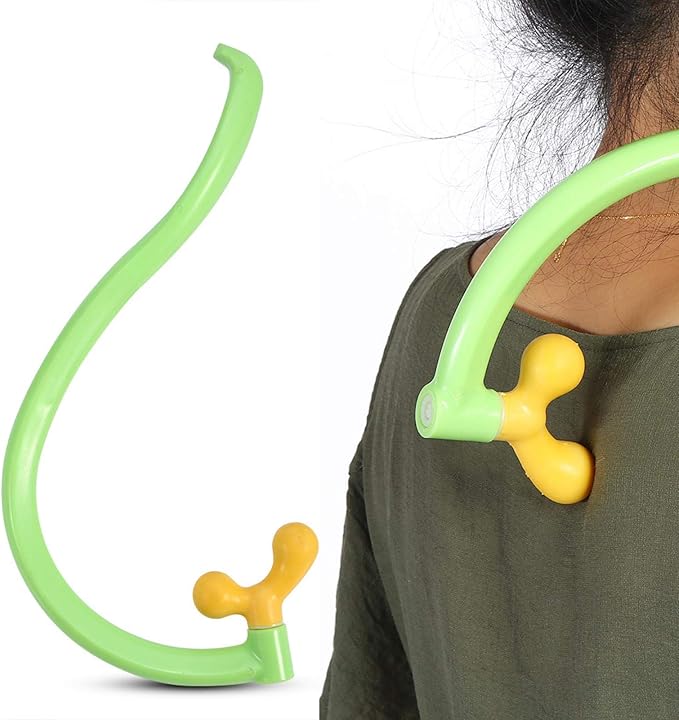 YUYTE Back Massager Stick Hook Dual Head Point Massager Pain Relief Pain Relief Massage Tool
