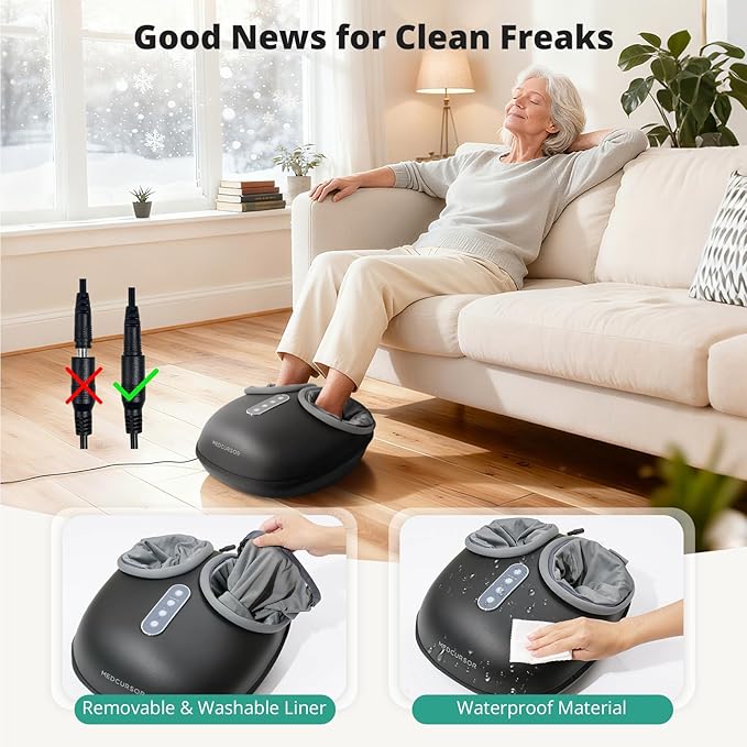 Medcursor Foot Massager with Heat - Shiatsu Feet Massage Machine Delivers Relief for Tired Muscles & Plantar, Deep Kneading Therapy, Multi-Level Settings for Home, Office Use, Size up to 13"
