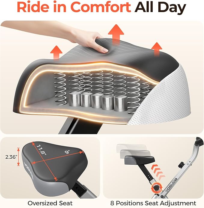 YOSUDA Folding Exercise Bike - Foldable Stationary Bike for Home Gym Workout