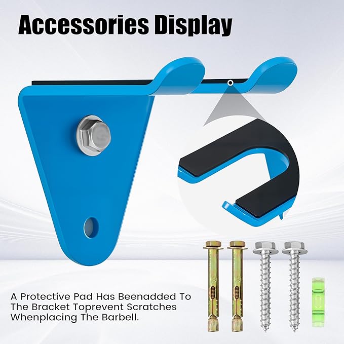 Wall-Mounted Gym Organizer, Resistance Band Storage Rack, Barbell Holder Wall Mount, Dumbbell Storage, Home Gym Accessories Holder