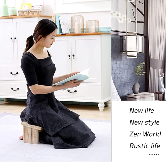 Kneeling Chair,Meditation Bench Kneeling Stool,Portable Foldable Perfect Kneeling Stool Ergonomic Yoga Bench, for Tea Ceremony, Seiza, Yoga, Praying and Healthier Sitting(Dark Brown)