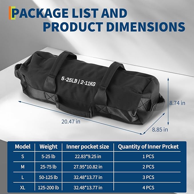 Adjustable Sand Bags for Working Out,Sandbags for Workout for Yoga, Strength Training and Full-Body Workouts