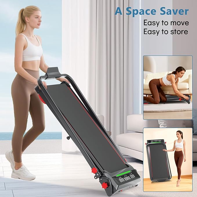 Walking Pad with Handle Bar and Incline, 3 in 1 Under Desk Treadmill with Hiking Mode, 2.5HP Low Noise Walking Treadmill Pad with Remote Control,Portable Treadmills for Home Office, Led Display